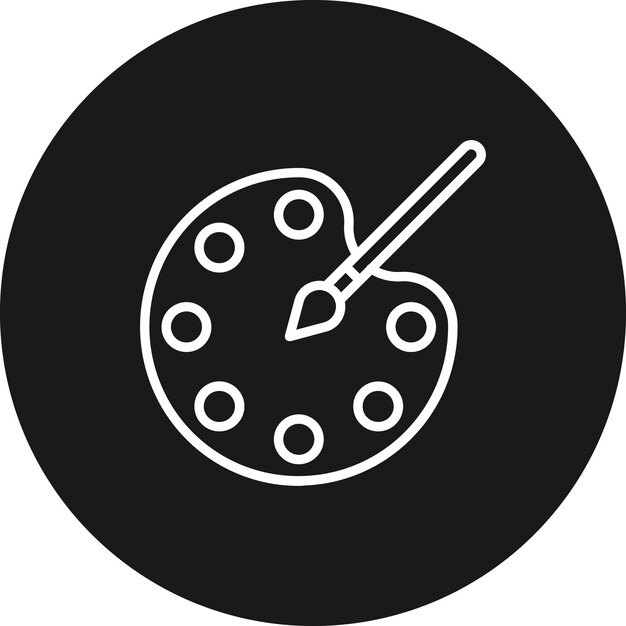 El icono vectorial de la paleta de colores se puede utilizar para el conjunto de iconos de papelería de Office