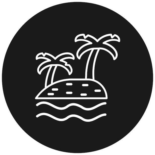 El icono vectorial de Palm Island se puede usar para el iconset de Dubai
