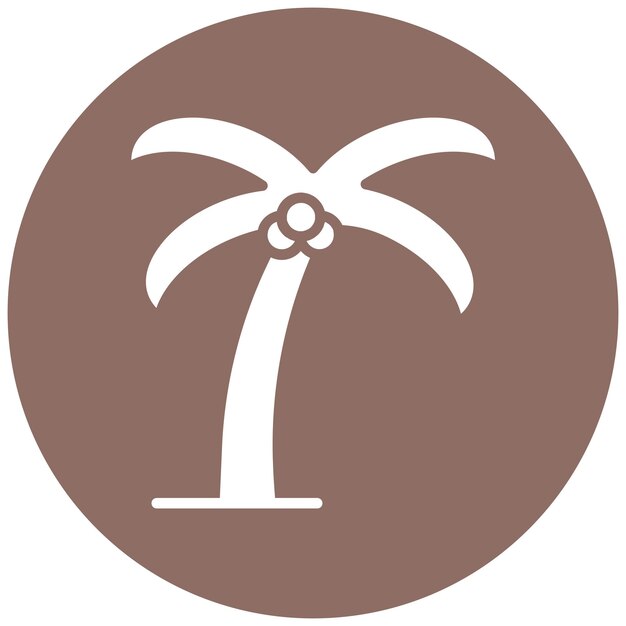 El icono vectorial de la palmera se puede usar para el conjunto de iconos de la línea costera