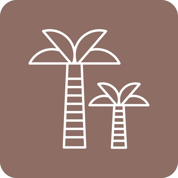 El icono vectorial de las palmeras se puede usar para el conjunto de iconos del desierto