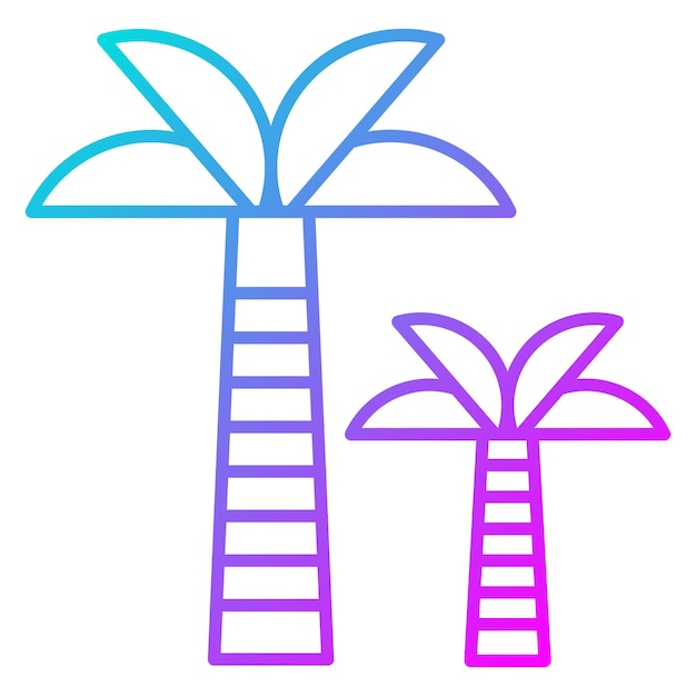 El icono vectorial de las palmeras se puede usar para el conjunto de iconos del desierto