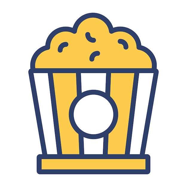 Icono vectorial de palomitas de maíz en estilo de moda aislado en fondo blanco
