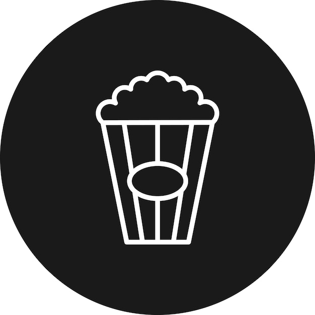 El icono vectorial de palomitas de maíz se puede usar para el conjunto de iconos de entretenimiento