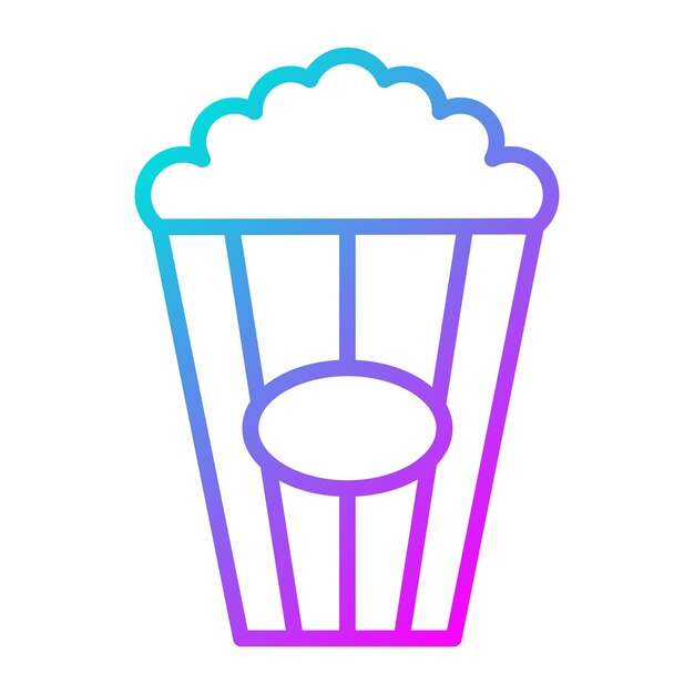 El icono vectorial de palomitas de maíz se puede usar para el conjunto de iconos de entretenimiento