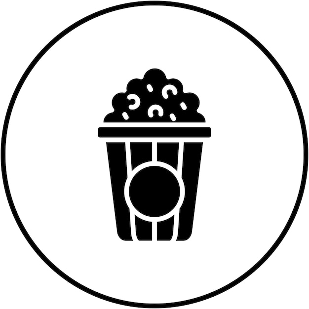 El icono vectorial de palomitas de maíz se puede usar para el conjunto de iconos de producción de video