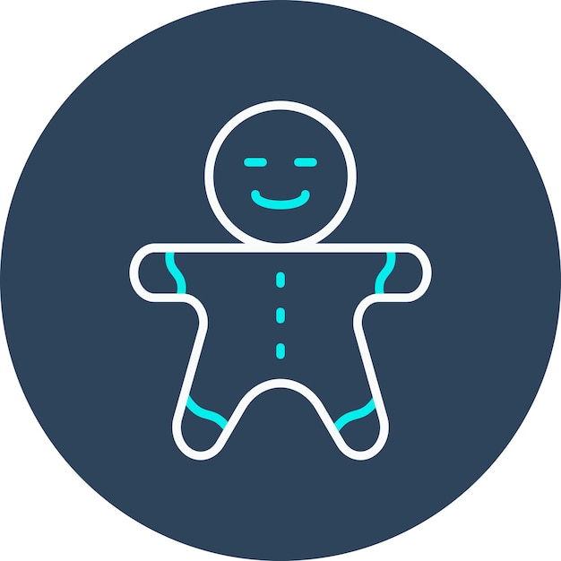 El icono vectorial de pan de jengibre se puede usar para el conjunto de iconos de invierno
