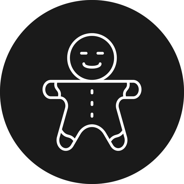 El icono vectorial de pan de jengibre se puede usar para el conjunto de iconos de invierno