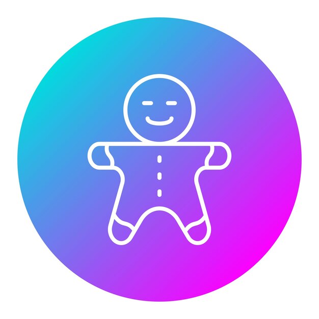 El icono vectorial de pan de jengibre se puede usar para el conjunto de iconos de invierno