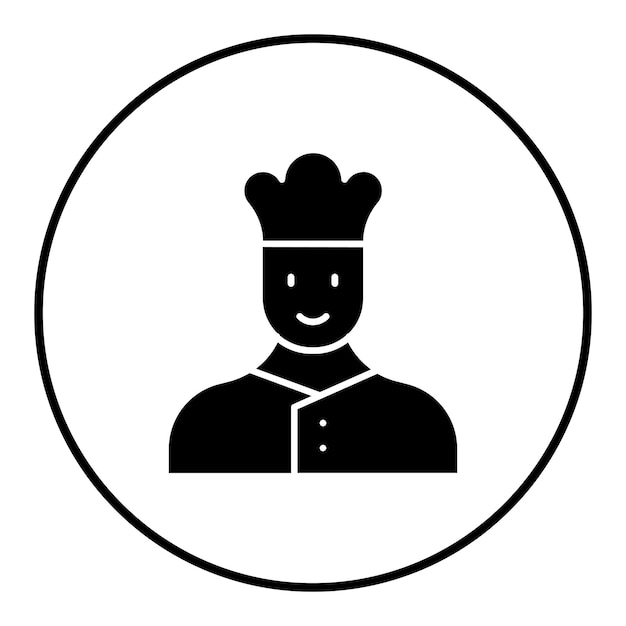 El icono vectorial del panadero se puede usar para el conjunto de iconos de la panadería