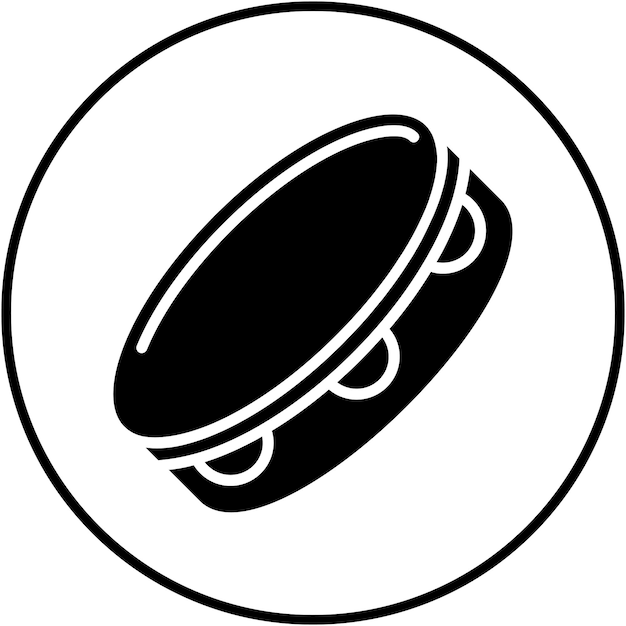 El icono vectorial de la pandereta se puede usar para el conjunto de iconos del jardín de infantes