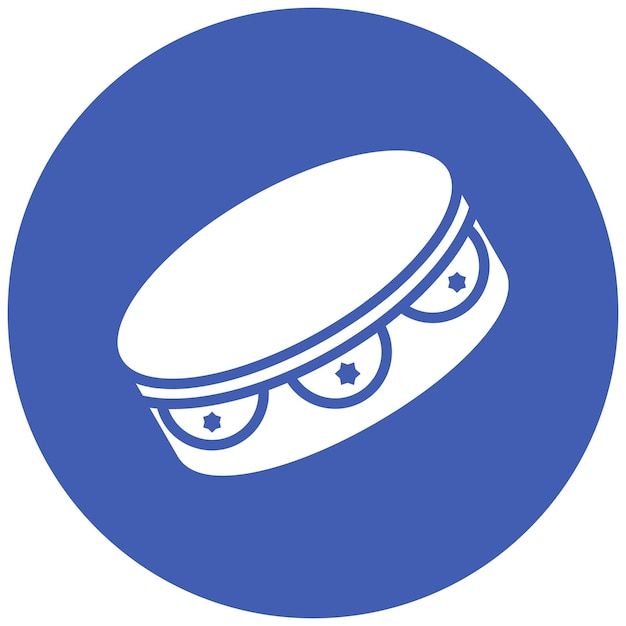 El icono vectorial de la pandereta se puede usar para el iconset de Festa Junina