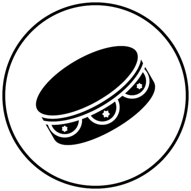 El icono vectorial de la pandereta se puede usar para el iconset de Festa Junina