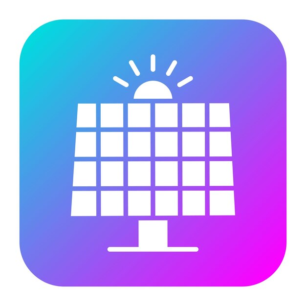 El icono vectorial del panel solar se puede usar para el conjunto de iconos del calentamiento global