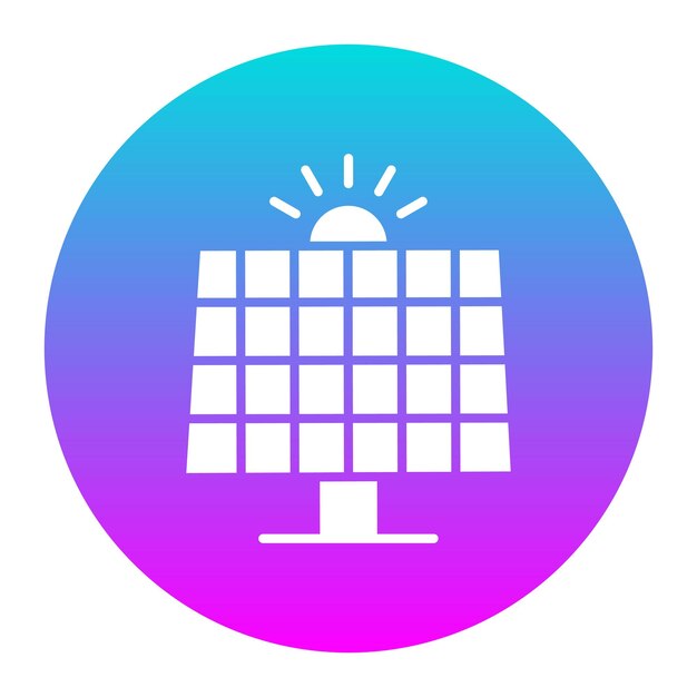 El icono vectorial del panel solar se puede usar para el conjunto de iconos del calentamiento global