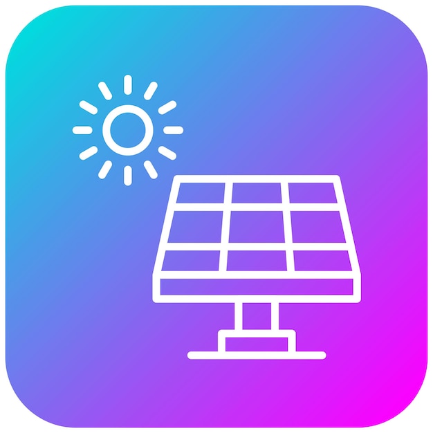 El icono vectorial del panel solar se puede usar para el conjunto de iconos del Día de la Tierra