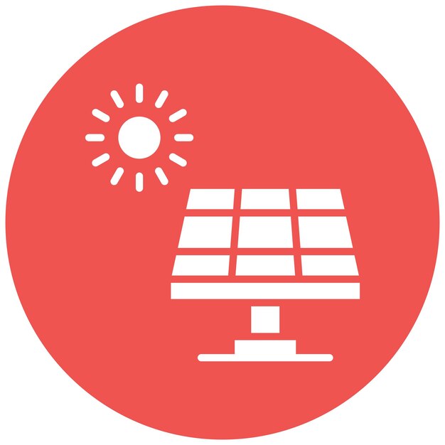 El icono vectorial del panel solar se puede usar para el conjunto de iconos del Día de la Tierra