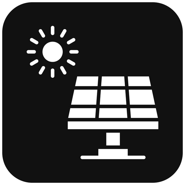 El icono vectorial del panel solar se puede usar para el conjunto de iconos del Día de la Tierra