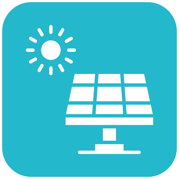 El icono vectorial del panel solar se puede usar para el conjunto de iconos del Día de la Tierra