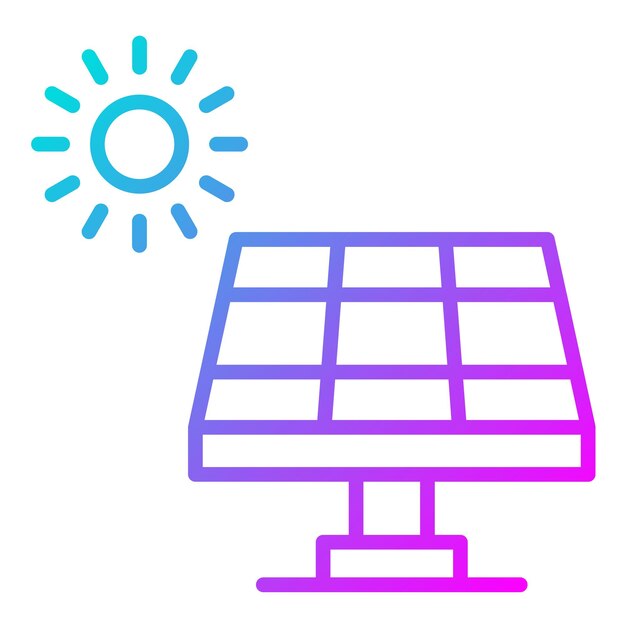 El icono vectorial del panel solar se puede usar para el conjunto de iconos del Día de la Tierra