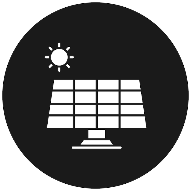 El icono vectorial del panel solar se puede utilizar para el conjunto de iconos de energía nuclear
