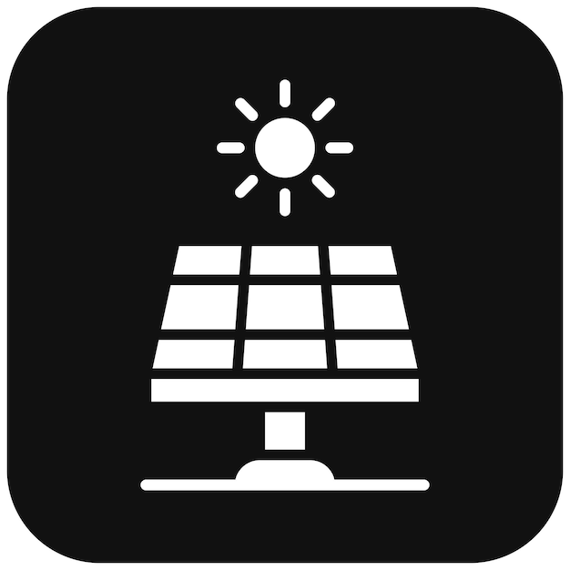 El icono vectorial del panel solar se puede utilizar para el conjunto de iconos de fabricación