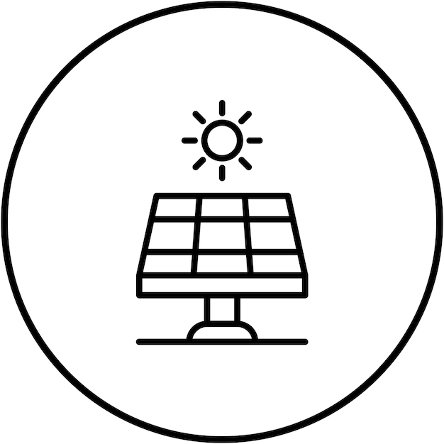 El icono vectorial del panel solar se puede utilizar para el conjunto de iconos de fabricación