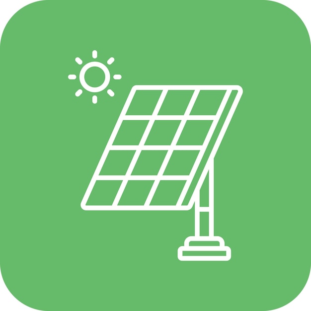 El icono vectorial del panel solar se puede utilizar para el conjunto de iconos de procesos industriales