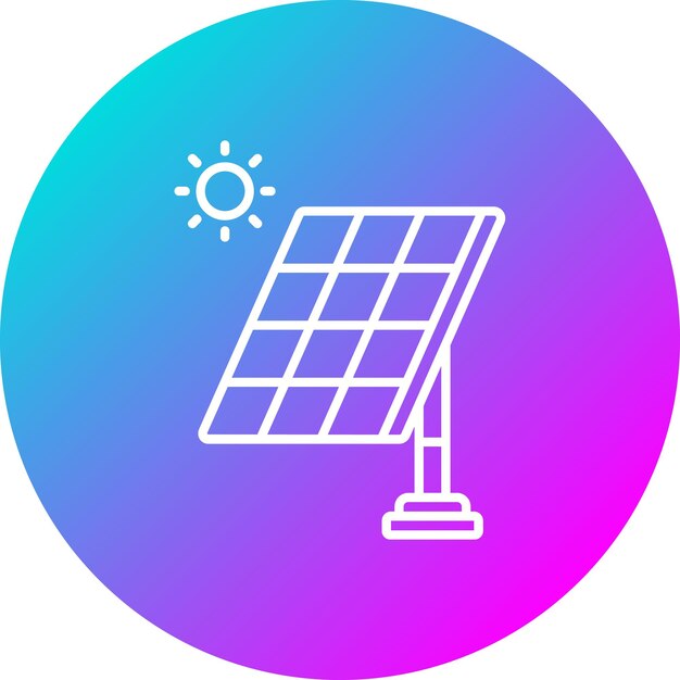 El icono vectorial del panel solar se puede utilizar para el conjunto de iconos de procesos industriales