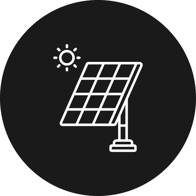 El icono vectorial del panel solar se puede utilizar para el conjunto de iconos de procesos industriales