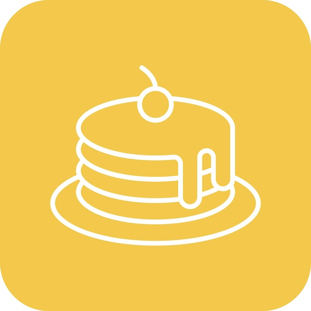 El icono vectorial de panqueque se puede usar para el conjunto de iconos de la mañana y el desayuno