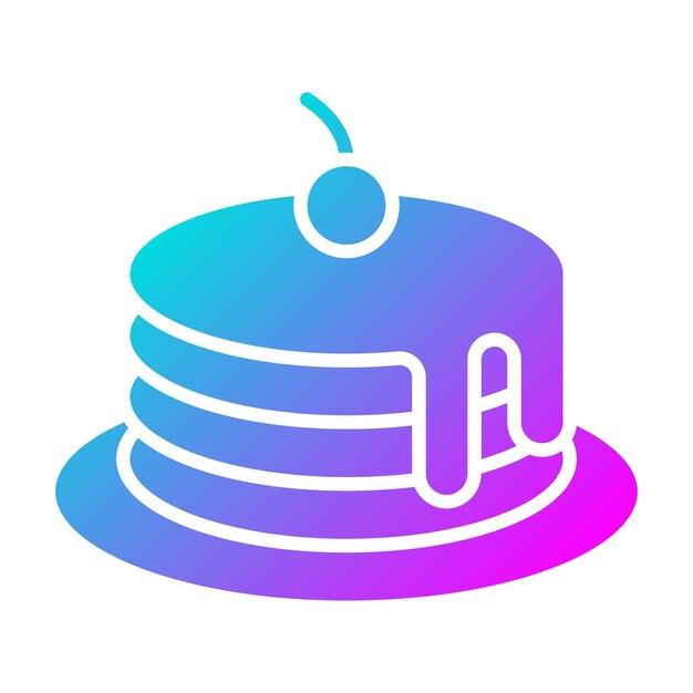 El icono vectorial de panqueque se puede usar para el conjunto de iconos de la mañana y el desayuno