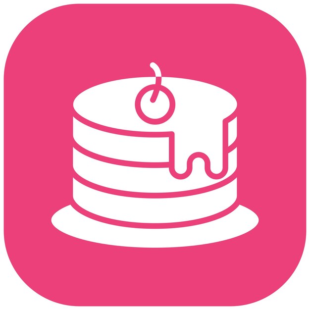 El icono vectorial de panqueques se puede usar para el conjunto de iconos de dulces y caramelos