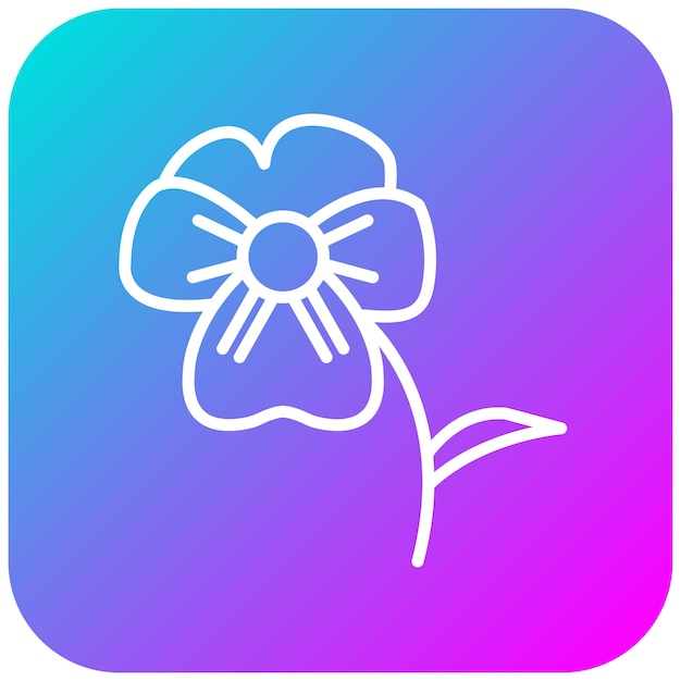 El icono vectorial de Pansy se puede usar para el conjunto de iconos de flores
