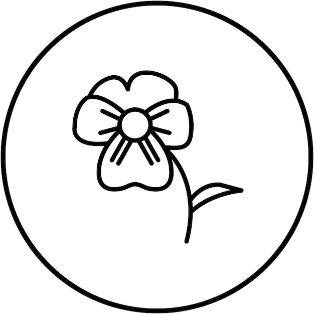 El icono vectorial de Pansy se puede usar para el conjunto de iconos de flores
