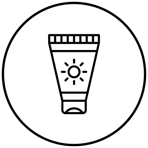 El icono vectorial de la pantalla del sol se puede usar para el conjunto de iconos de Beach Resort