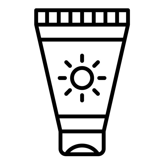 El icono vectorial de la pantalla del sol se puede usar para el conjunto de iconos de Beach Resort