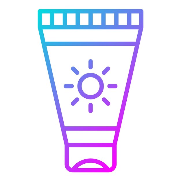 El icono vectorial de la pantalla del sol se puede usar para el conjunto de iconos de Beach Resort