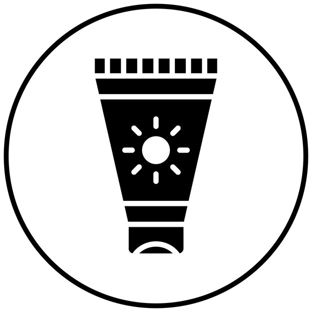 El icono vectorial de la pantalla del sol se puede usar para el conjunto de iconos de Beach Resort