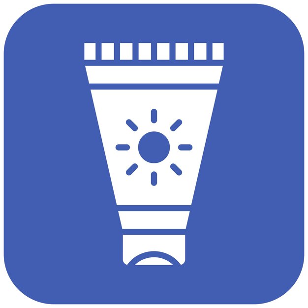 El icono vectorial de la pantalla del sol se puede usar para el conjunto de iconos de Beach Resort