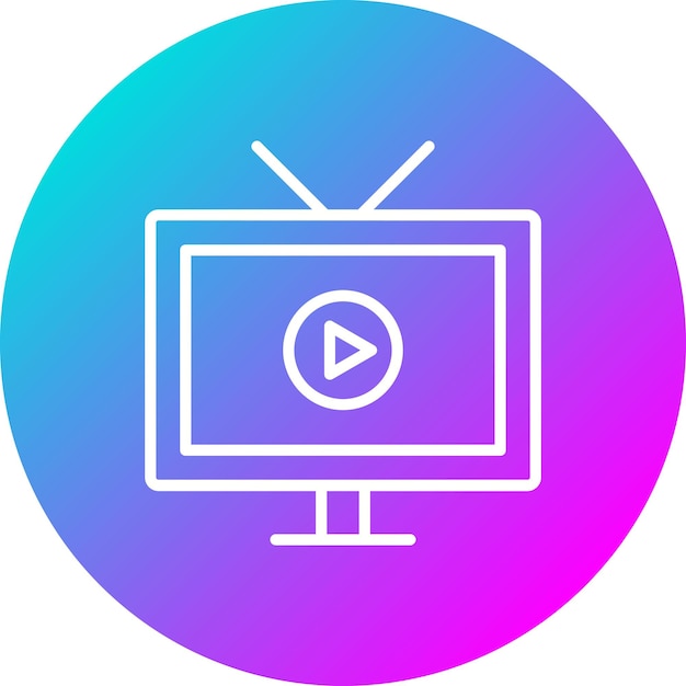 El icono vectorial de la pantalla de la tv se puede utilizar para el conjunto de iconos de entretenimiento