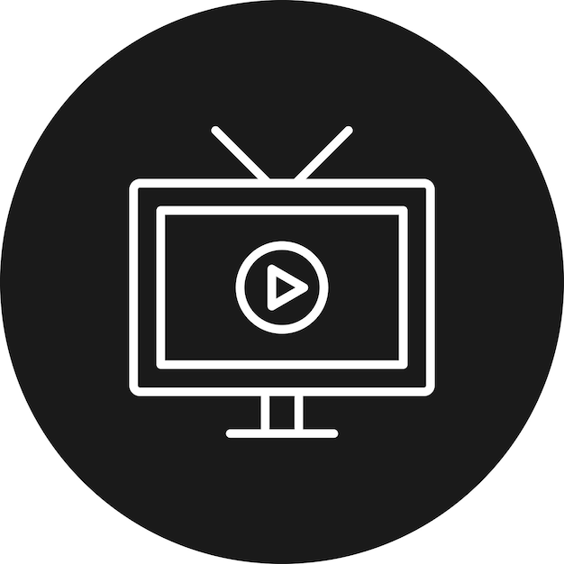 El icono vectorial de la pantalla de la TV se puede utilizar para el conjunto de iconos de entretenimiento