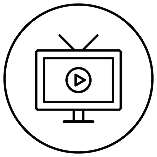 El icono vectorial de la pantalla de la TV se puede utilizar para el conjunto de iconos de entretenimiento