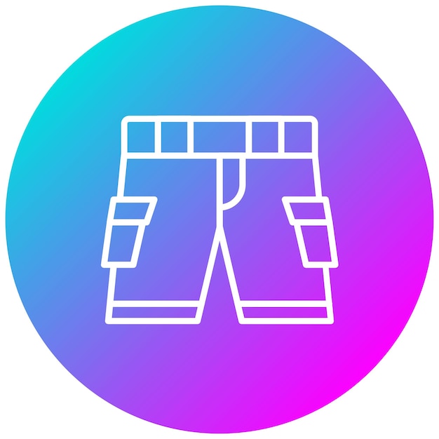 El icono vectorial de pantalones cortos de carga se puede usar para el conjunto de iconos de Beach Resort