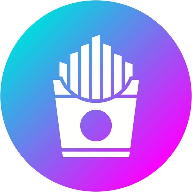 El icono vectorial de papas fritas se puede usar para el conjunto de iconos de entrega de alimentos
