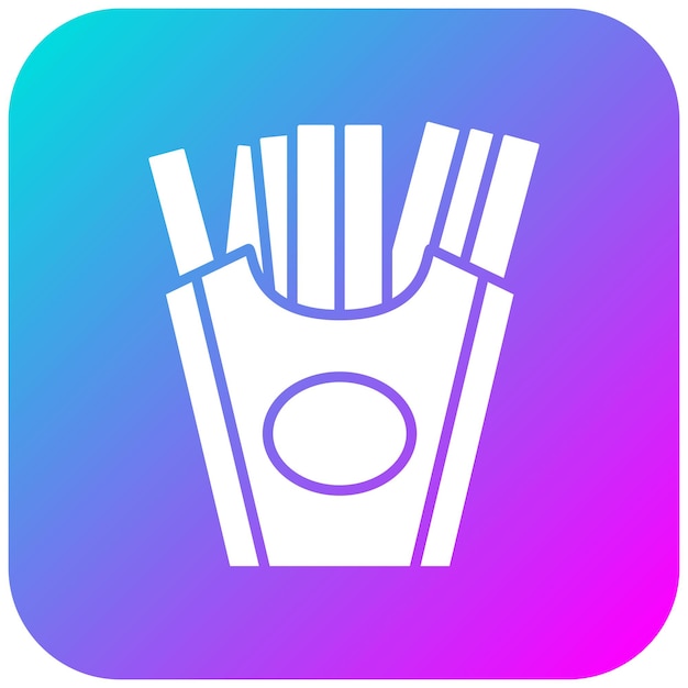 El icono vectorial de papas fritas se puede usar para el conjunto de iconos del restaurante