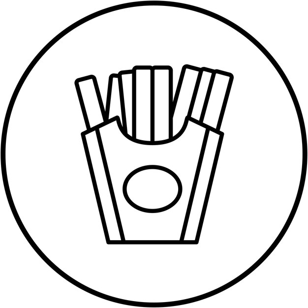 El icono vectorial de papas fritas se puede usar para el conjunto de iconos del restaurante