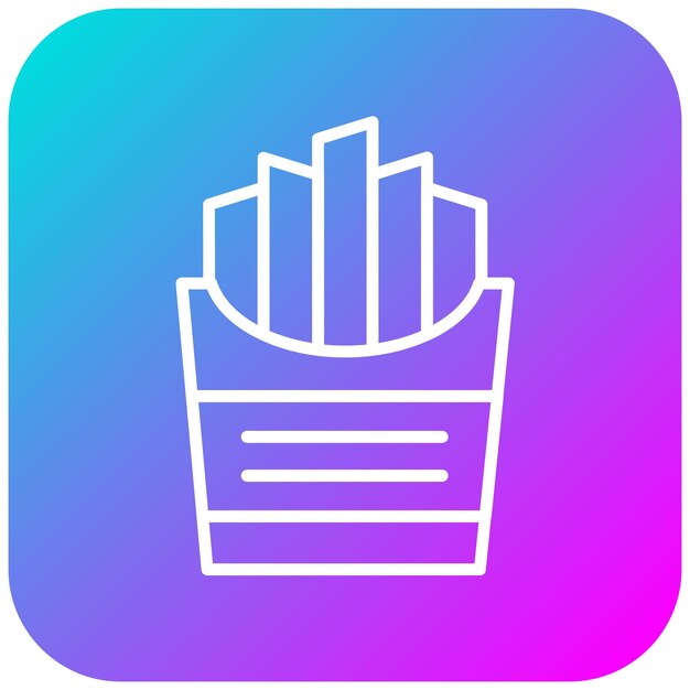 El icono vectorial de papas fritas se puede utilizar para el conjunto de iconos de nutrición