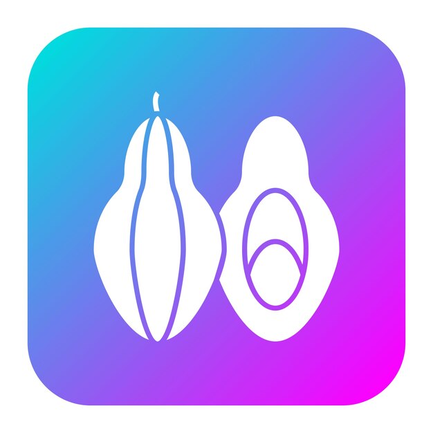 El icono vectorial de la papaya se puede utilizar para el conjunto de iconos de frutas y verduras