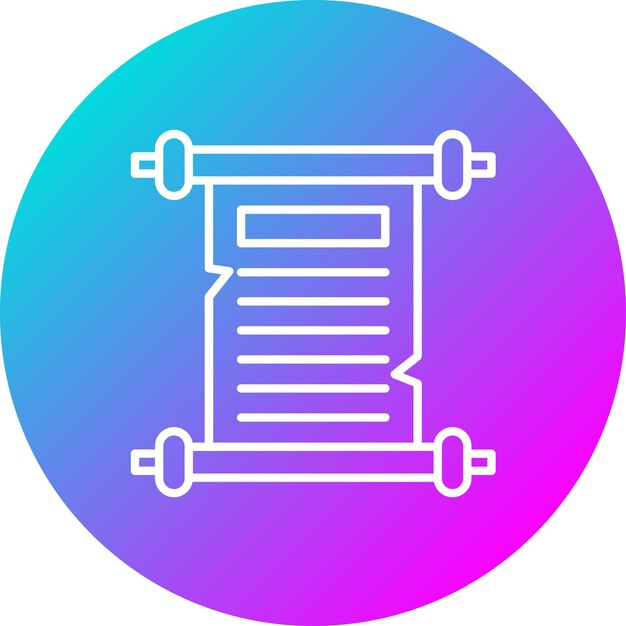 El icono vectorial del papiro se puede usar para el conjunto de iconos de la historia