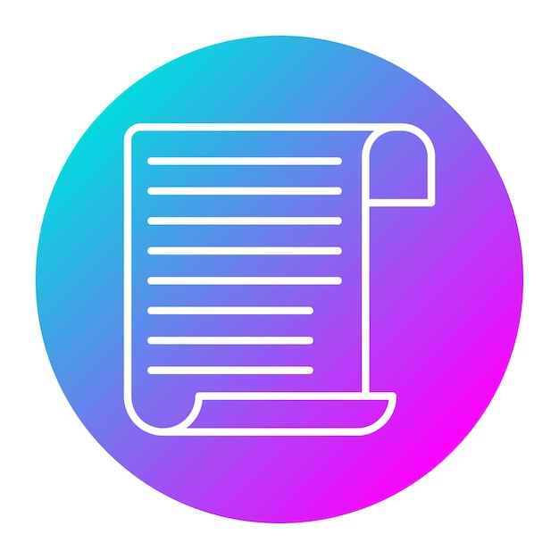 El icono vectorial del papiro se puede utilizar para el conjunto de iconos de literatura